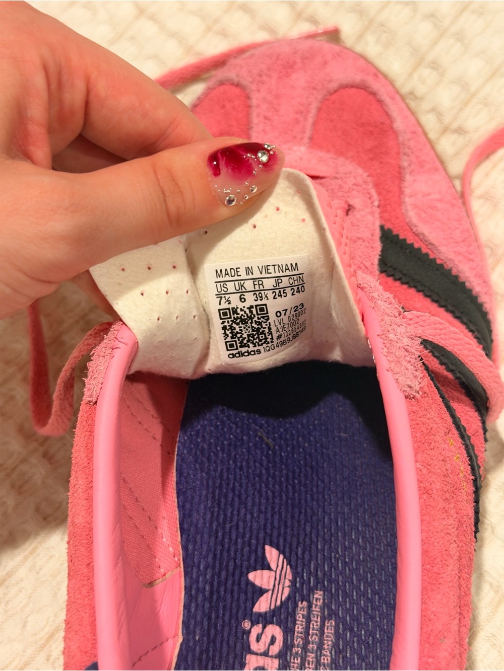 adidas Pink Suede Gazelle Sneakers - Picture 2 of 2
